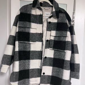 Abercrombie Black and White Plaid Shacket